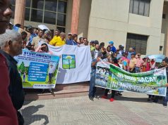 Campesinos Santiago Rodríguez piquetean Palacio de Justicia Santiago