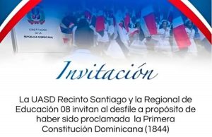 Invita a desfile por el 180 aniversario constitución 1844