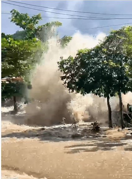 Explosión tubería en Sabana Iglesia.