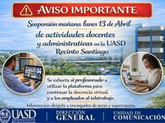 UASD Recinto Santiago suspende docencia y labores administrativas