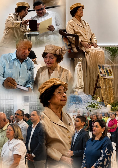 Momentos de la puesta en circulación del máas reciente libro de Doña Elsa Domíguez de Brito.